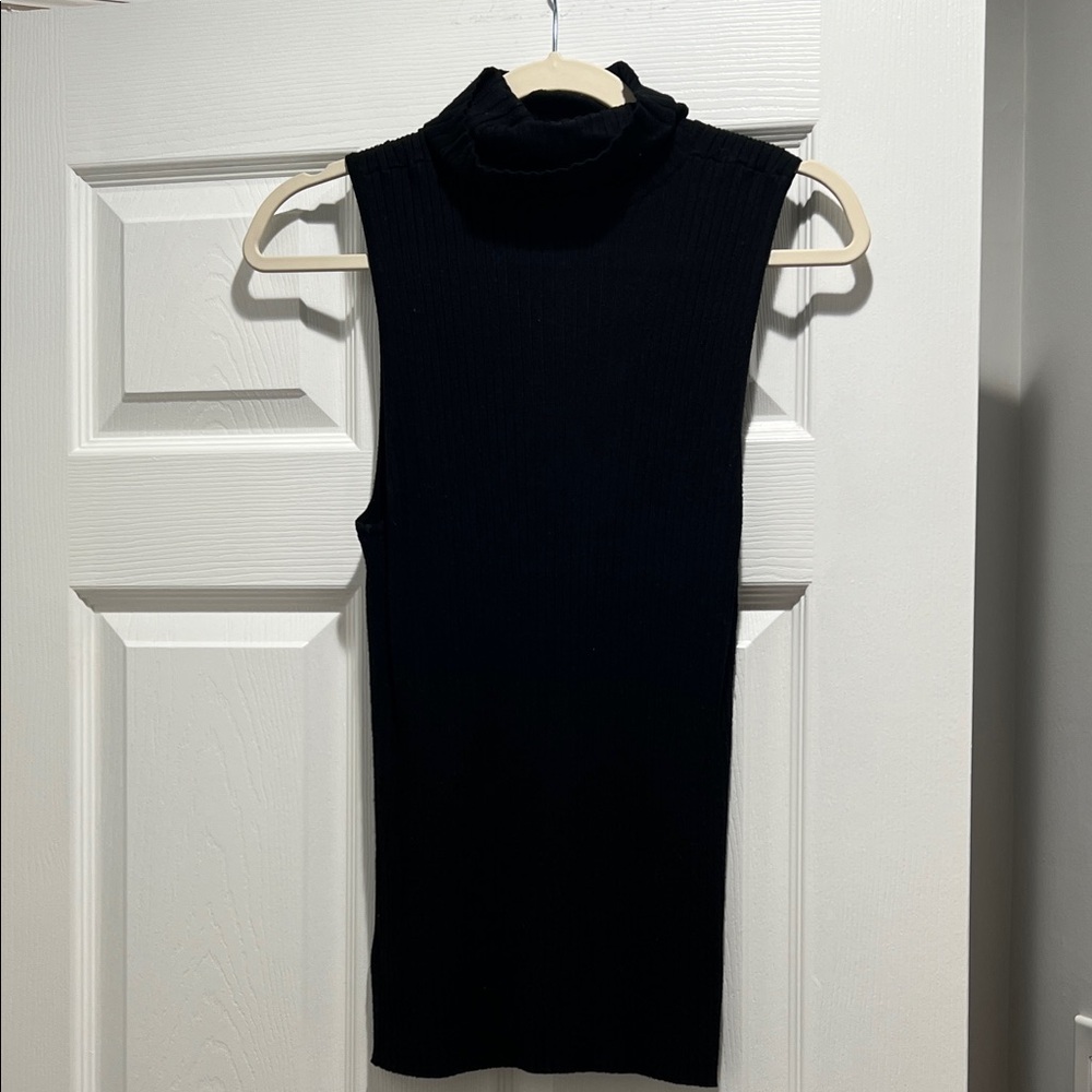 Express Black Ribbed Sleeveless Top